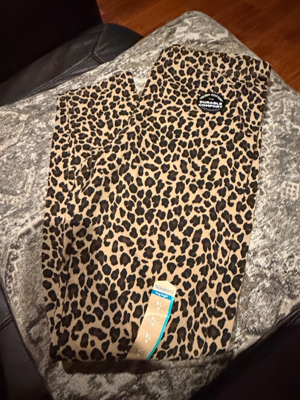 Kids Leopard Print Leggings in Tan and Black